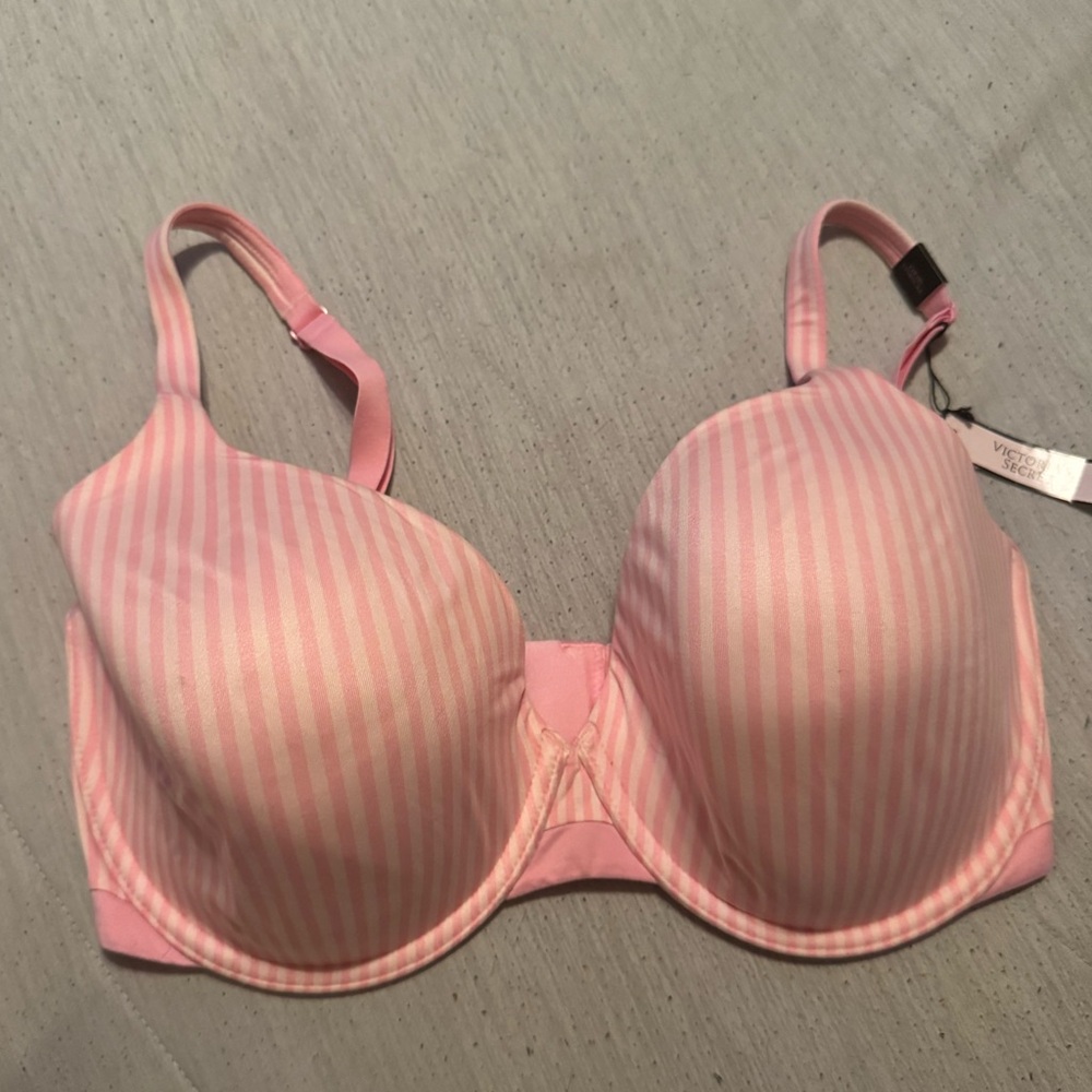 Victoria's Secret Pink and White striped T-Shirt Bra